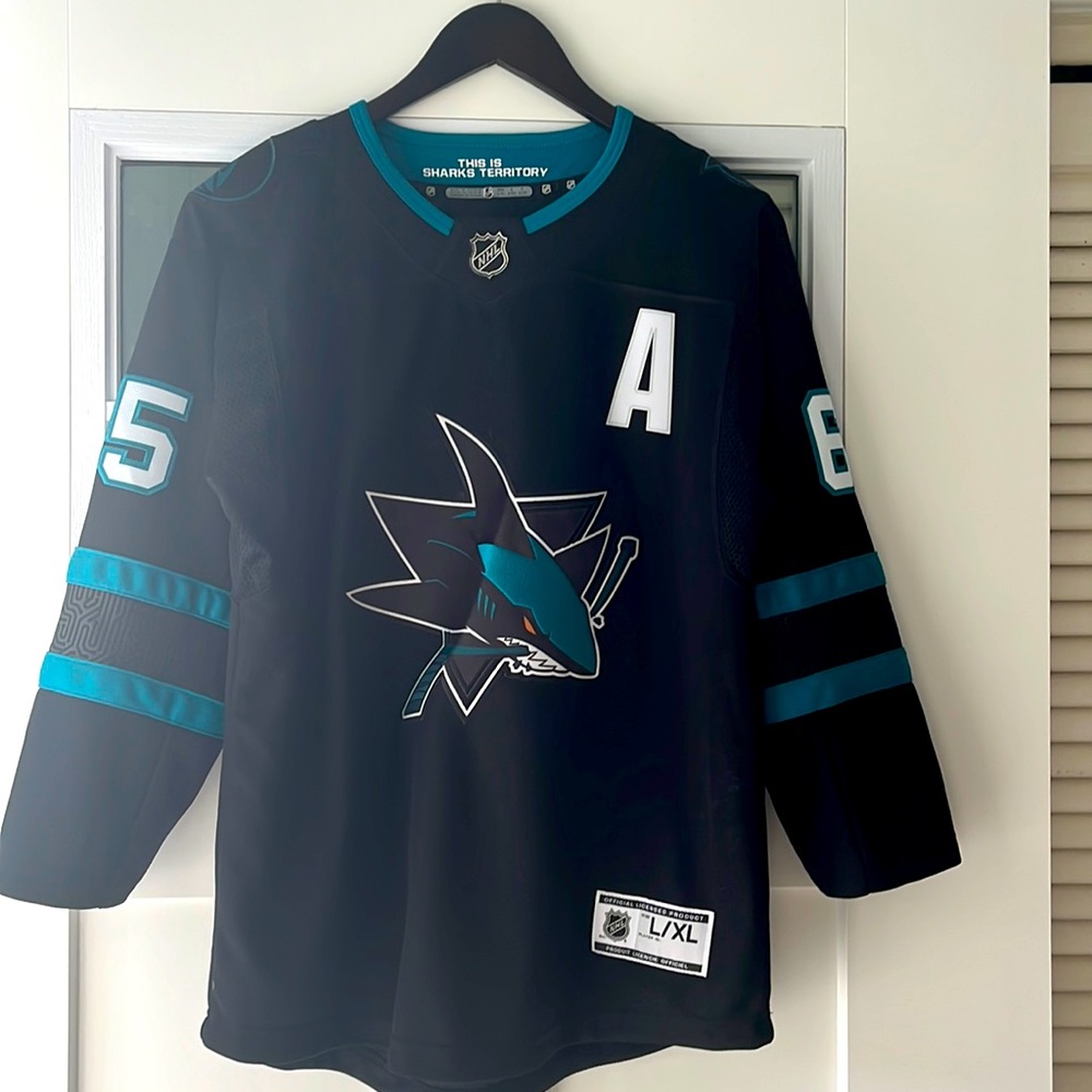 San Jose sharks Erik Karlsson #65 authentic. Worn once